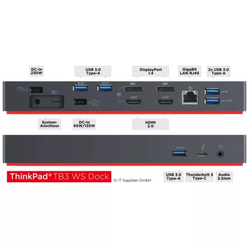 Lenovo ThinkPad Thunderbolt 3 Workstation Dock Gen 2 laptop dokkoló állomás Type 40AN felújított